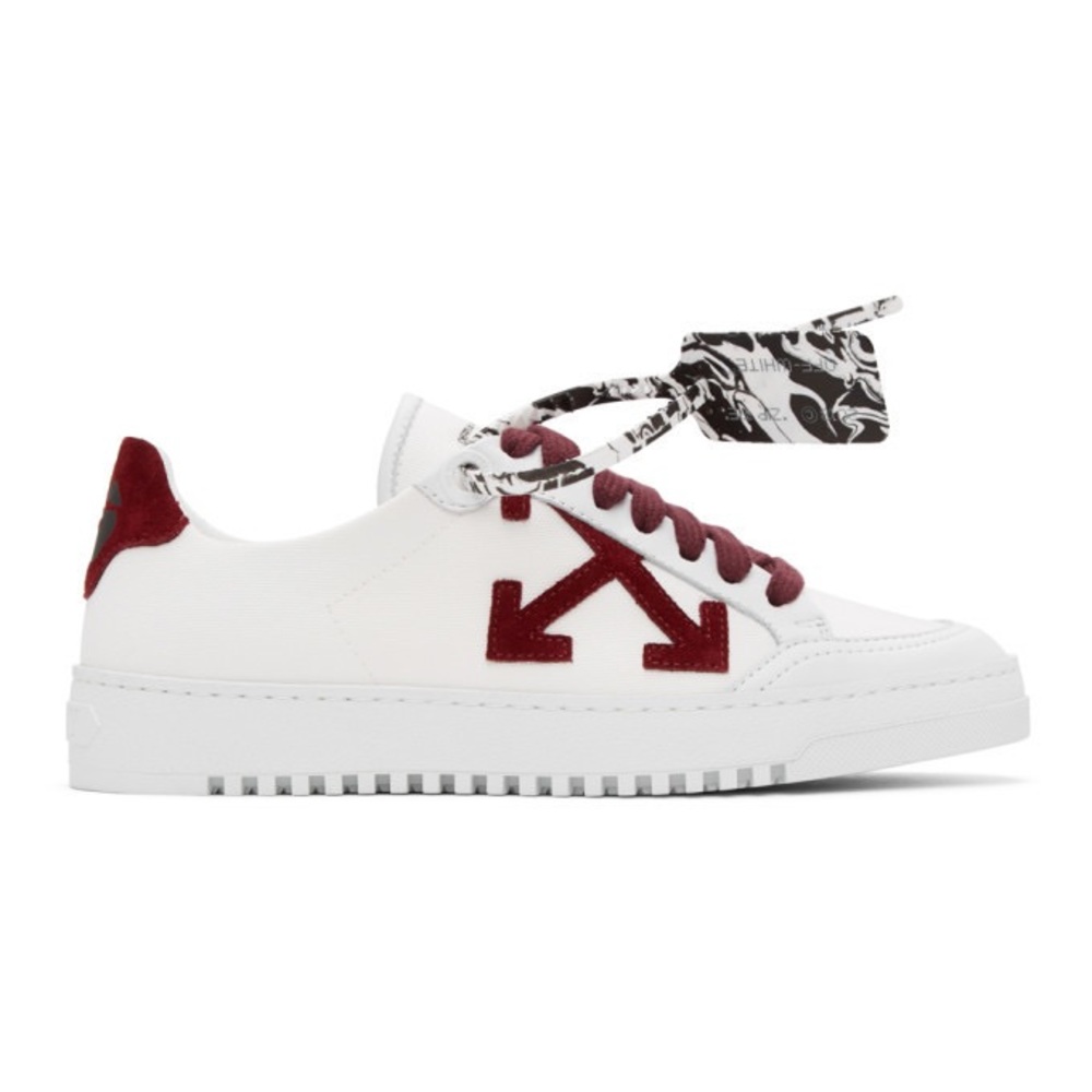 Off White burgandy 2.0 low top sneakers